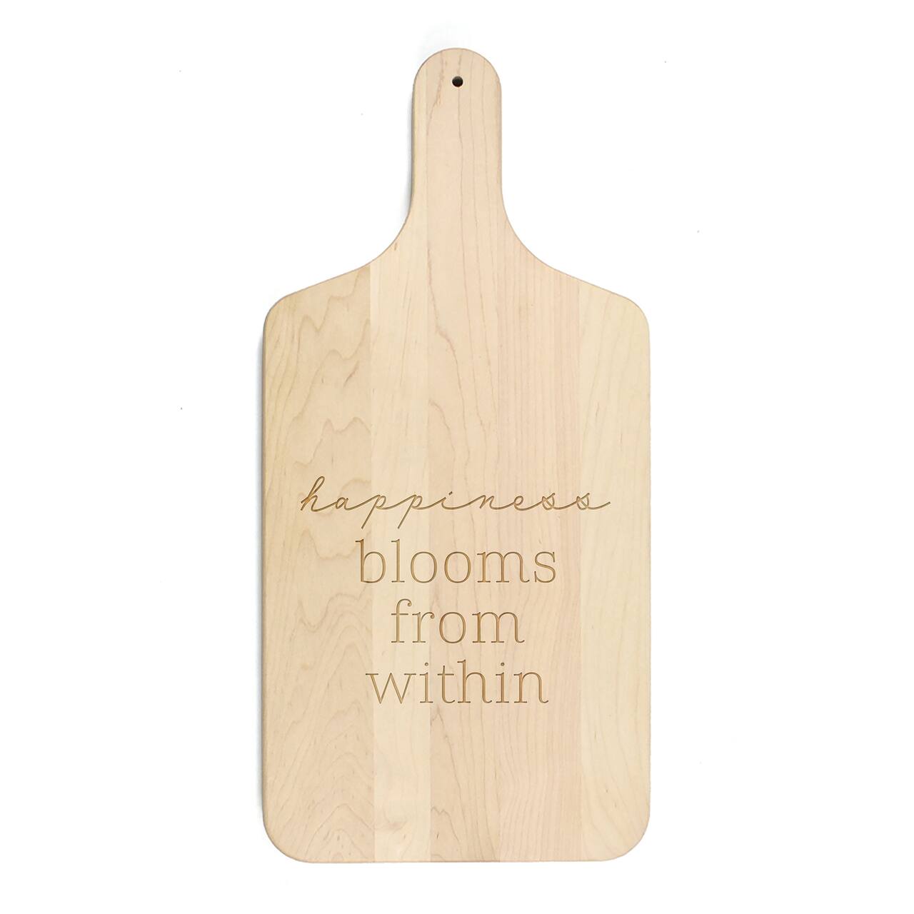 17" Happiness from Sage Maple Paddle Cutting Board